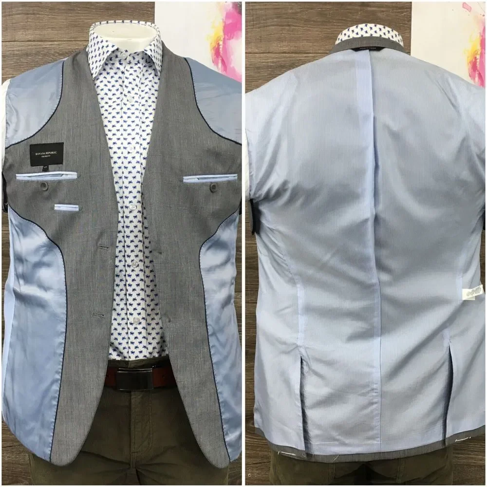 BANANA REPUBLIC Mens Blazer Sport Coat Casual Jacket Size‎ 42R Gray Wool Suit